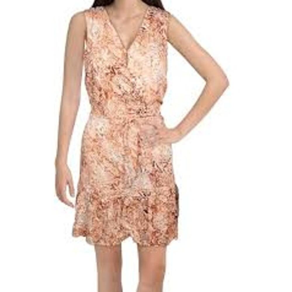 NWT INC Topson Lightweight Snake Print Sleeveless Ruffle Dress Sz Large